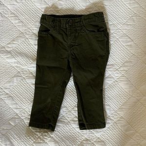 Old Navy Toddler Stretch Chino Snap Enclosure Pant in Forest Green Size 12-18m